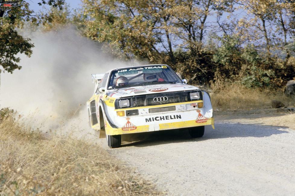 1985 startet mit einer knappen Niederlage gegen Ari Vatanen (Peugeot) bei der Monte. Röhrl schafft in weiterer Folge nur einen Saisonsieg und dennoch WM-Platz drei. In Sanremo gewinnt er mit dem neuen Audi S1 (Bild).