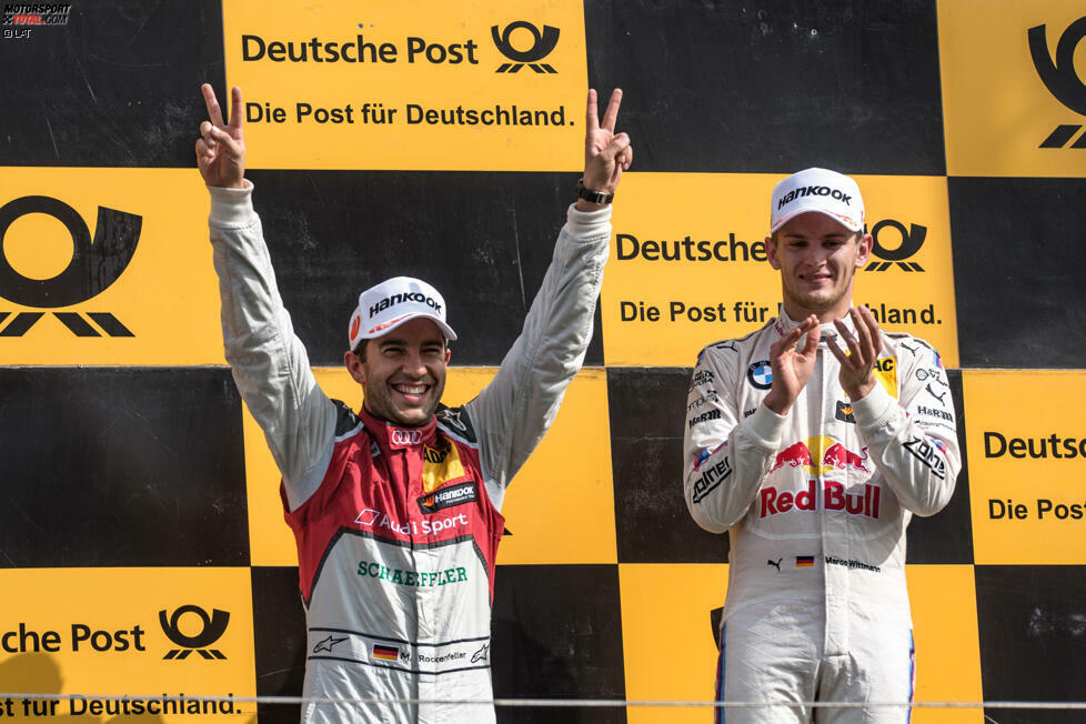 Zandvoort 2017, Rennen 2: Die Ziellinie überquerte Mike Rockenfeller (Audi) hinter Marco Wittmann. Weil im Auto des BMW-Manns aber zu wenig Restbenzin im Tank war, wurde Wittmann nach dem Rennen disqualifiziert und Rockenfeller erbte den Sieg. Sein Teamkollege Loic Duval wurde Zweiter und machte den Doppelsieg des Phoenix-Teams komplett.