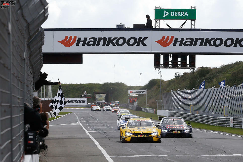 Zandvoort 2017, Rennen 1: Mit nur 0,178 Sekunden Vorsprung sorgte Sieger Timo Glock (BMW) für einen der knappsten Zieleinläufe in der DTM. Mit seinen Markenkollegen Marco Wittmann und Maxime Martin auf den Plätzen zwei und drei sorgte er für einen Dreifachsieg der Münchner.