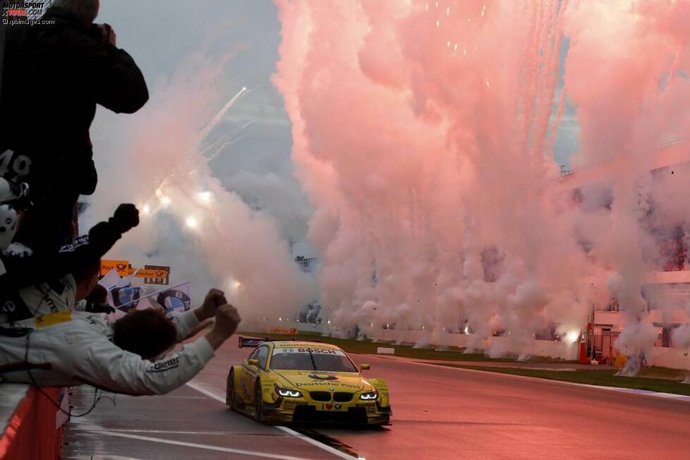 Finale Hockenheim 2013: Timo Glock (BMW) gewinnt in seiner Rookie-Saison das erste Rennen seiner DTM-Karriere.