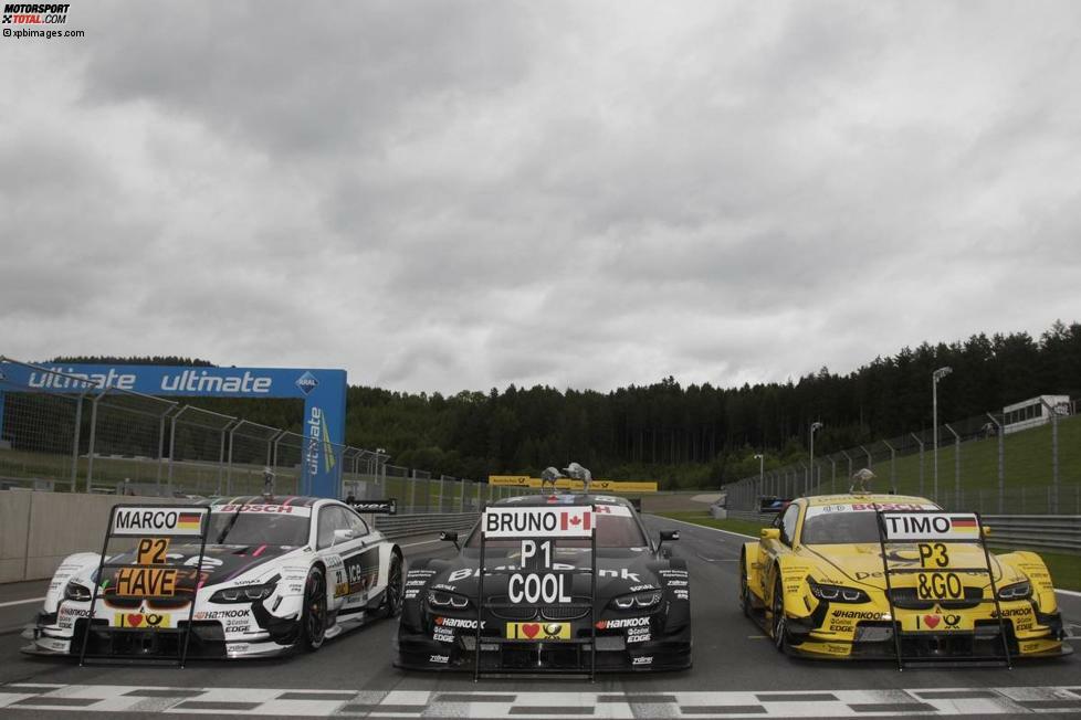 Spielberg 2013: Bruno Spengler gewinnt vor seinen Markenkollegen Marco Wittmann und Timo Glock und macht den Dreifacherfolg für BMW perfekt.