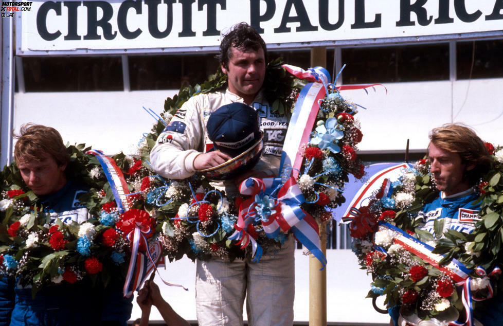 Formel-1-Saison 1980: 7 verschiedene Sieger in 14 Rennen - Alan Jones (5), Nelson Piquet (3), Rene Arnoux (2), Jean-Pierre Jabouille, Jacques Laffite, Didier Pironi, Carlos Reutemann (je 1)