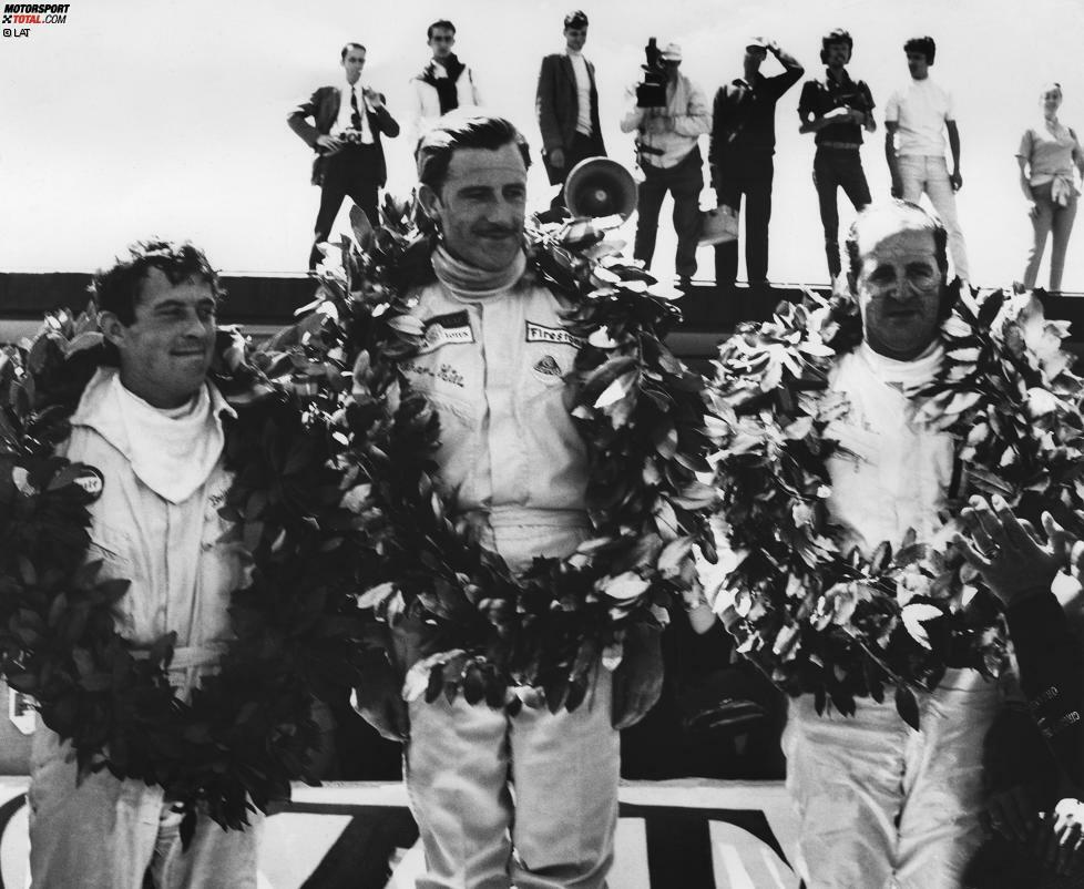 Formel-1-Saison 1968: 7 verschiedene Sieger in 12 Rennen - Graham Hill, Jackie Stewart (je 3), Denny Hulme (2), Jim Clark, Jacky Ickx, Bruce McLaren, Jo Siffert (je 1)