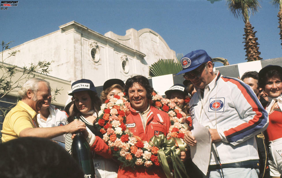 Formel-1-Saison 1977: 8 verschiedene Sieger in 17 Rennen - Mario Andretti (4), James Hunt, Niki Lauda, Jody Scheckter (je 3), Alan Jones, Jacques Laffite, Gunnar Nilsson, Carlos Reutemann (je 1)