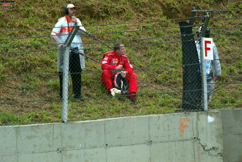 Ein ewiger Brasilien-Pechvogel bleibt trotz der Pole-Positions Rubens Barrichello. 2003 ist er dicht dran an einem Heimsieg, doch ein Defekt am Benzinsystem bremst seinen Ferrari in Führung liegend aus.