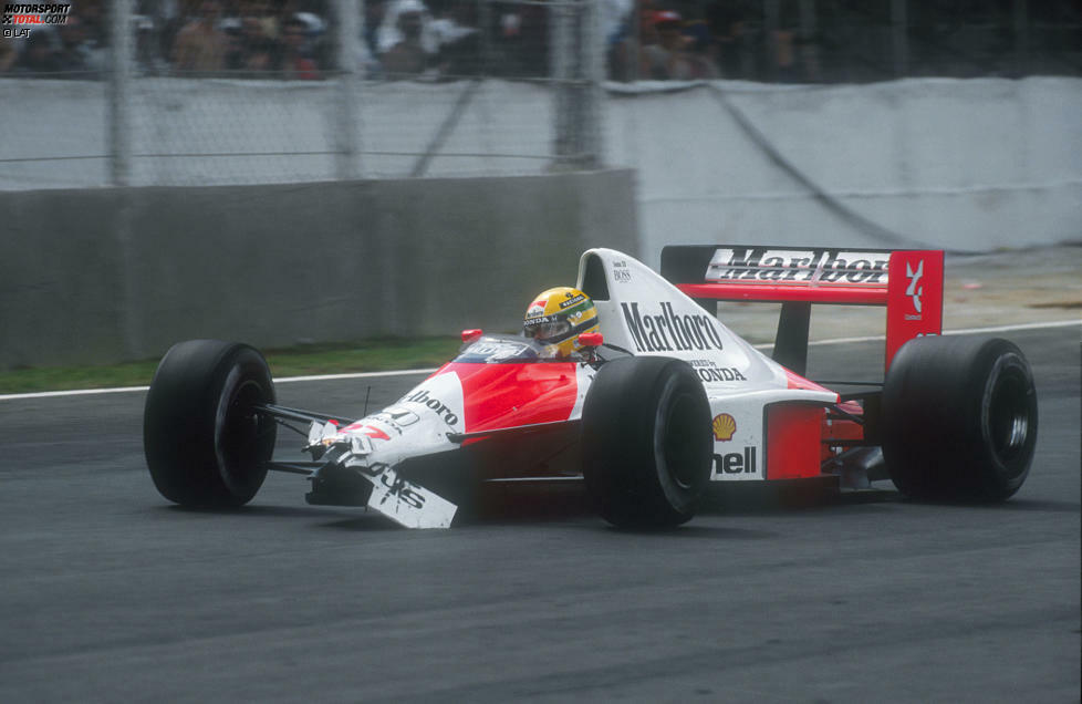 Lange im Pech: Ayrton Senna. Dem Idol der Nation werden ein Turboschaden (1984), Elektronikprobleme (1985) und ein Motorplatzer (1987) zum Verhängnis. Dass er drei Pole-Positions nicht in sichere Siege ummünzt, liegt an einem Getriebeschaden (1988) und Kollisionen mit Gerhard Berger (1989) sowie dem überrundeten Satoru Nakajima (1990).