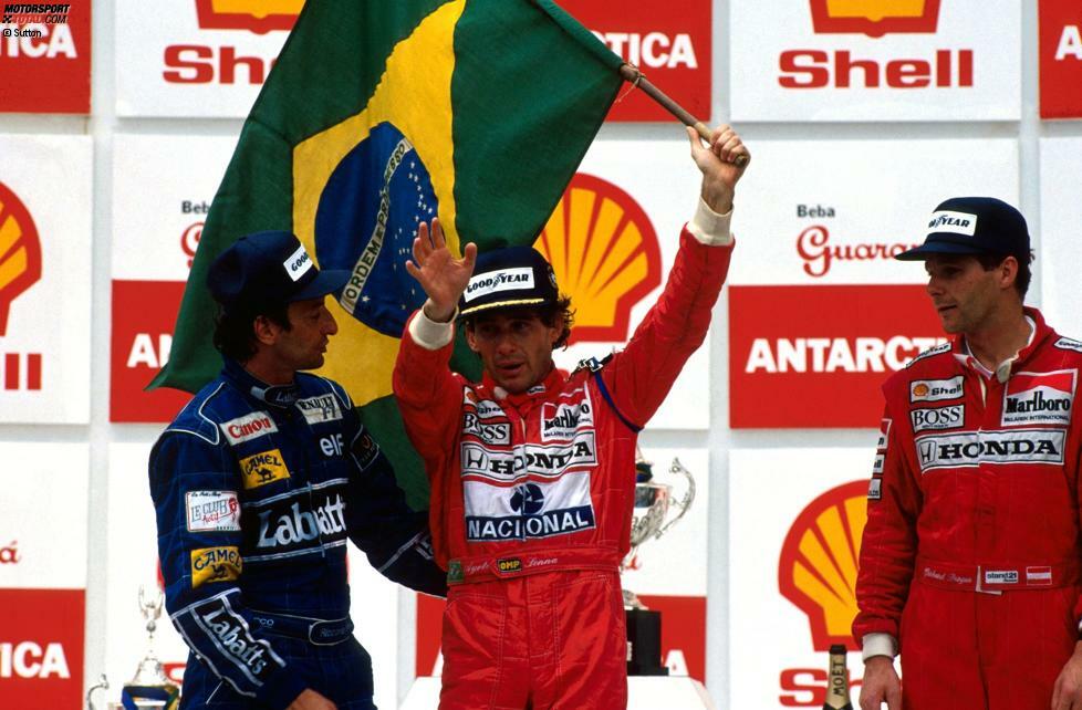 Eine Heimbilanz, die sich sehen lassen kann: Bei bisherigen Ausgaben des Brasilien-Grand-Prix landeten Lokalmatadoren neun Siege. Vier Piloten waren zweimal erfolgreich, ein weiterer holte einen großen Pokal. Wir blicken zurück und beleuchten auch Dramen, die es in Sao Paulo und Jacarepagua rund um die Nationalhelden gab.