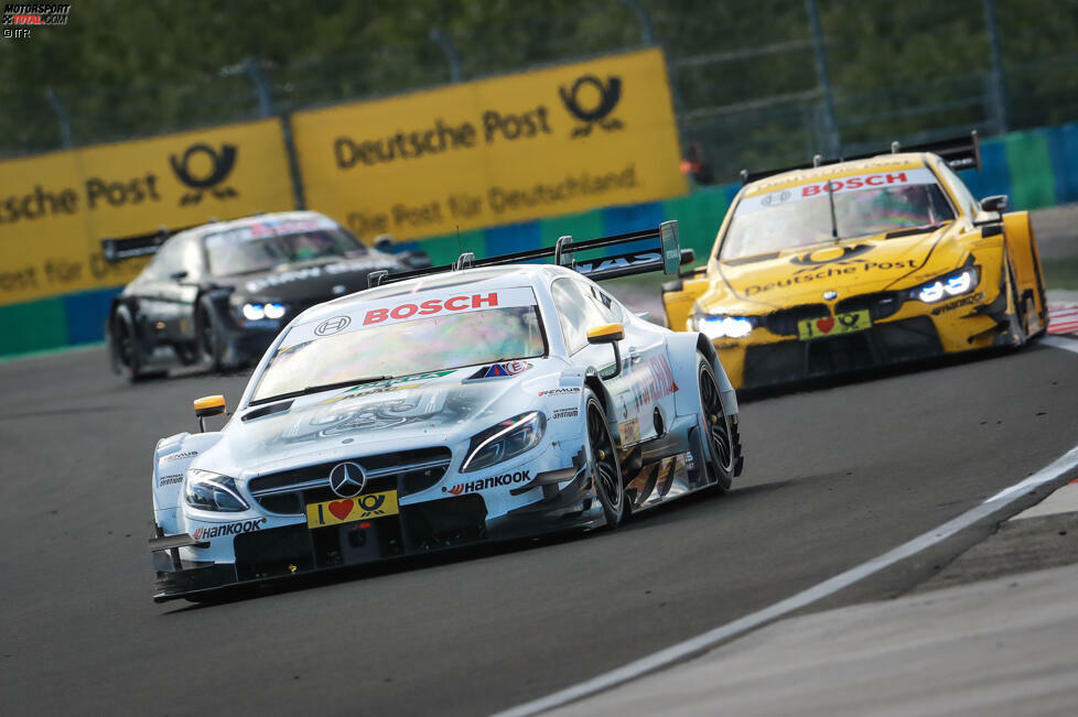 5. Budapest, Samstag: Einmal steht Mercedes-Pilot Paul di Resta in der abgelaufenen Saison ganz oben und schnappt sich vor den beiden BMW-Fahrern Timo Glock und Bruno Spengler den Sieg.