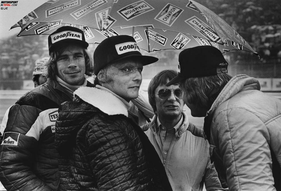 Über James Hunt (links) verliert Ecclestone nicht viele Worte: 