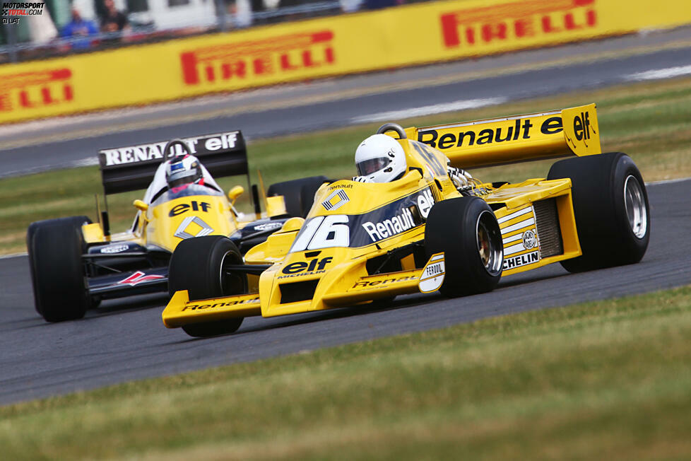 Renault feiert 40 Jahre Formel 1 und fährt aus diesem Anlass wieder die klassischen Turbo-Renner auf. Wie schon in Monaco.