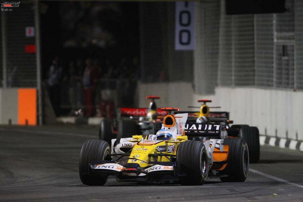 Fernando Alonso gewann 2008 für Renault und 2010 für Ferrari, und Lewis Hamilton siegte 2009 für McLaren und 2014 für Mercedes.