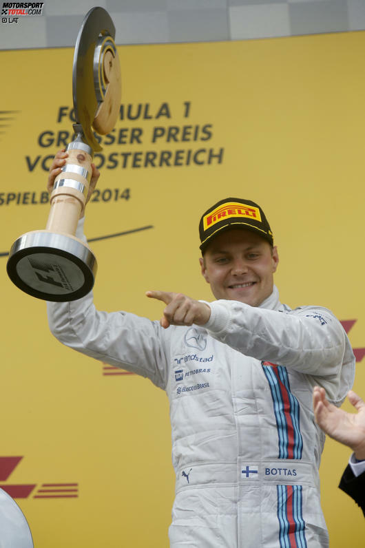 Mercedes-Pilot Valtteri Bottas holte sich 2014 in Österreich seinen ersten Startplatz in Reihe eins und sein erstes Podium (Platz drei). Seitdem stand der Finne vier weitere Male in der ersten Reihe - zuletzt beim vergangenen Rennen in Aserbaidschan.