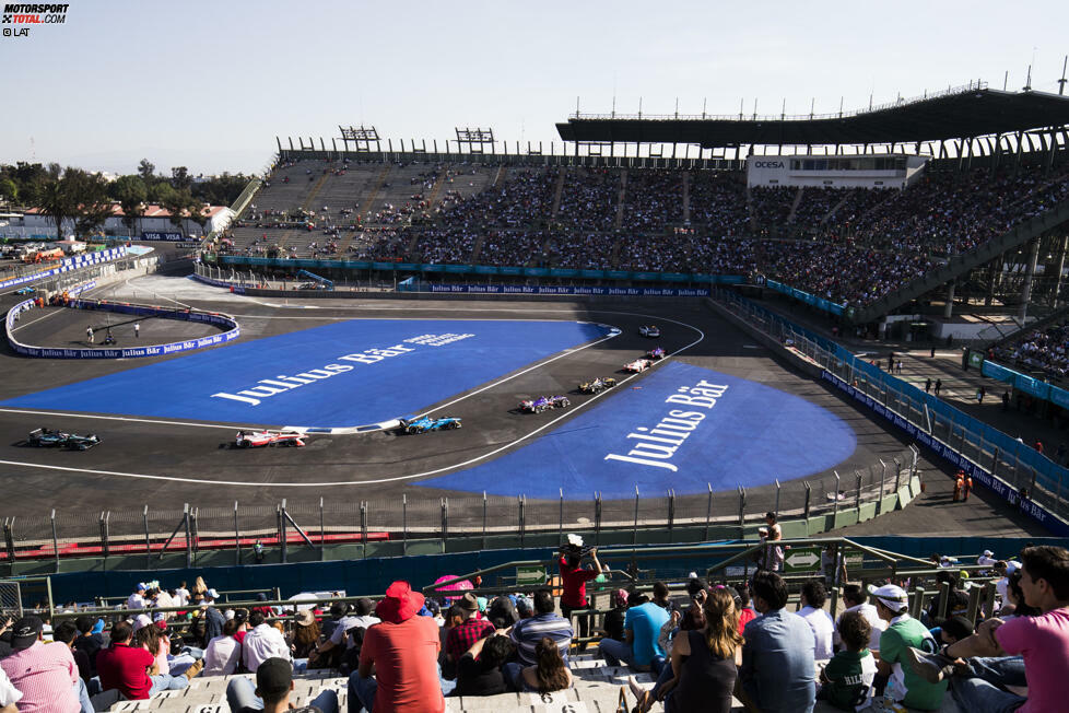 Peraltada und Stadion-Atmosphäre heißt es am 3. März, wenn man zum dritten Mal in Mexiko-Stadt aufschlägt. Erneut fährt man auf einer modifizierten Variante des Formel-1-Kurses, auf dem im Vorjahr Lucas di Grassi einen überraschenden und immens wichtigen Sieg feierte.