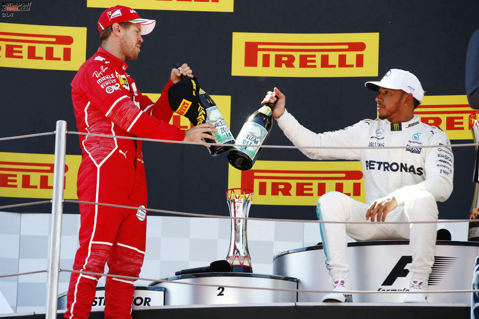 Die Formel-1-WM 2017 steht ganz im Zeichen des Duells der Giganten: Nach dem Europa-Auftakt in Barcelona haben Sebastian Vettel und Lewis Hamilton je zwei Siege auf dem Konto. Vorteil Vettel: sechs Punkte mehr. Vorteil Hamilton: die vielleicht besseren technischen Updates.
