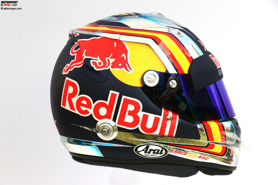 Carlos Sainz (#55, Toro Rosso): Wie bei Red Bull kaun Platz für eigene Akzente, aber ein Band mit spanischen Farben musste offenbar sein.