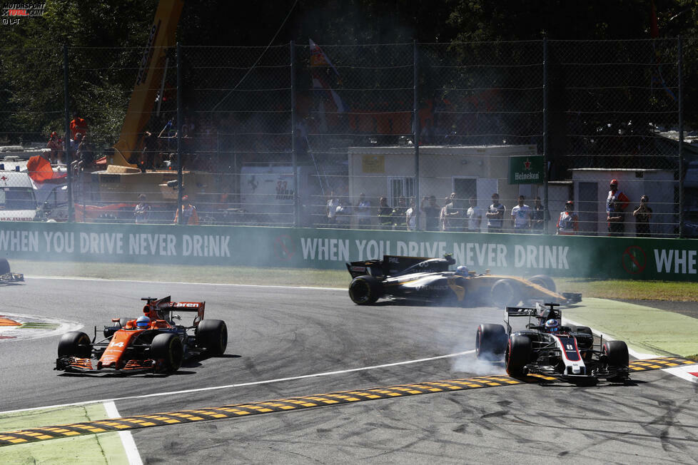 Schon in Spa waren Fernando Alonso und Jolyon Palmer nicht einer Meinung, und in Monza setzt sich das fort. 