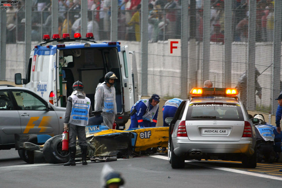 Giancarlo Fisichella (Brasilien 2003) - Das Chaosrennen in Interlagos wird nach einem schweren Unfall von Fernando Alonso in der 56. Runde abgebrochen. Somit müsste das Ergebnis nach 54 Runden als Endstand gewertet werden, doch die Rennkommissare verlieren den Überblick und werten das Ergebnis nach 53 Umlaufen.