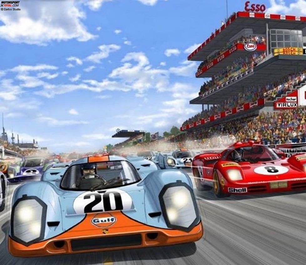 Der Porsche 917 mit der Startnummer 20 in der Gulf-Lackierung wurde zu einem der kultigsten Sportwagen aller Zeiten