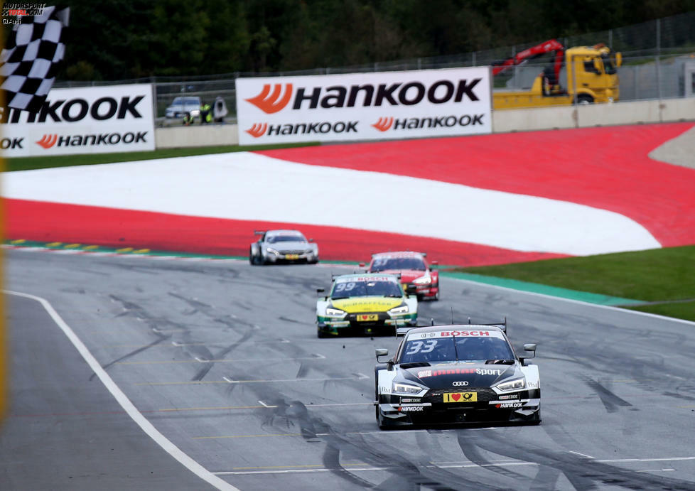 ... und Rast überquerte als Sieger die Ziellinie. Der Audi-Fahrer ist wieder zurück im spannenden Rennen um den DTM-Titel 2017.