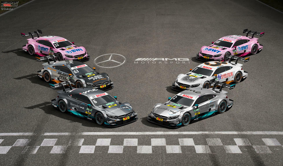 Wie alle Hersteller schickt auch Mercedes in der DTM-Saison 2017 nur noch sechs Autos an den Start. Wir zeigen, welcher Pilot in welchen Farben an den Start geht!