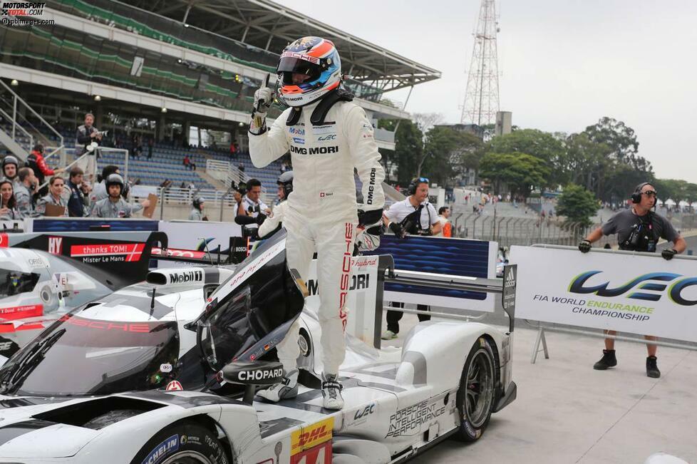 248: Nach 248 Runden brachte Neel Jani im Schwesterauto in São Paulo den ersten Sieg für den Porsche 919 Hybrid ins Ziel.