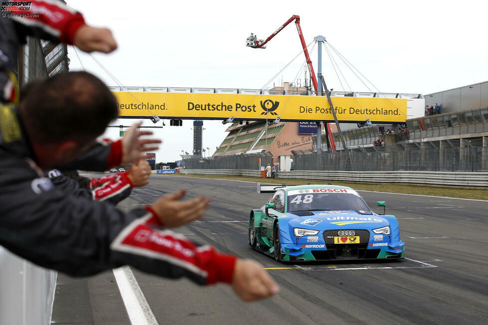 Nürburgring 2016, Rennen 1: Edoardo Mortara - zu der Zeit noch im Audi - lässt seine Abt-Mannschaft jubeln und gewinnt das Rennen in der Eifel.