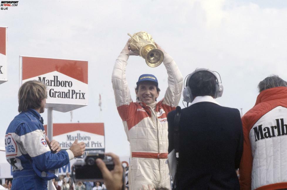 Der Brite muss nach seinem Debütsieg 1976 ebenfalls fast fünf Jahre warten, bevor es zu einem weiteren Erfolg reicht. Das Glück ist, wie so oft in seiner Karriere, nicht auf seiner Seite. Den Bann bricht er erst 1981 beim Heimspiel in Silverstone. Anschließend gewinnt er noch drei weitere Rennen, zum Titel reicht er aber auch für ihn nie.
