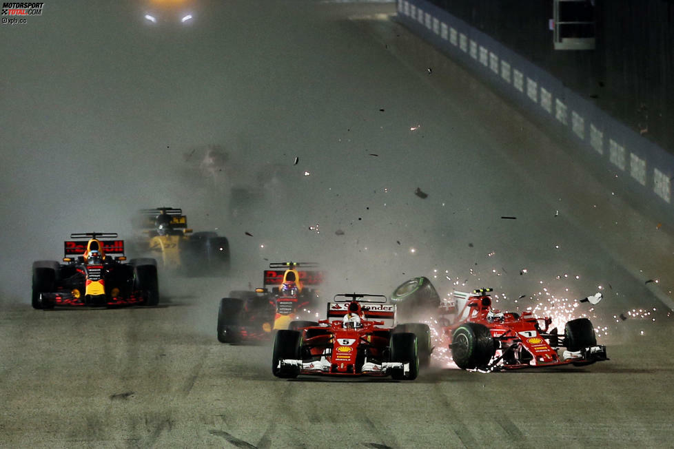 Wie gewonnen, so zerronnen: Als Favorit ins Wochenende gestartet, platzt Sebastian Vettels Traum vom fünften Sieg in Singapur schon am Start. Jacques Villeneuve findet: 