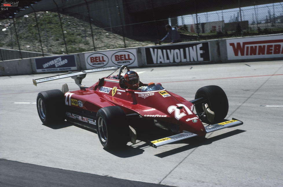 Übrigens greift die Scuderia auch 1982 einmal richtig daneben: Gilles Villeneuve geht in Long Beach mit einem doppelten Heckflügel am 126C2 an den Start. Ein weiteres Problem - abgesehen von der Optik: Der Flügel ist illegal. Villeneuve verliert seinen dritten Platz und die 
