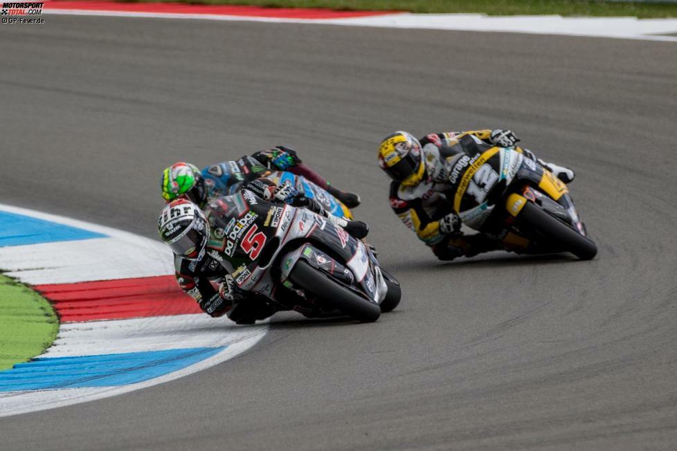 Zarco entscheidet sich für einen Verbleib in der mittleren Klasse. Dem Druck wird er gerecht. Mit sieben Siegen verteidigt er als erster Moto2-Fahrer seinen WM-Titel erfolgreich.