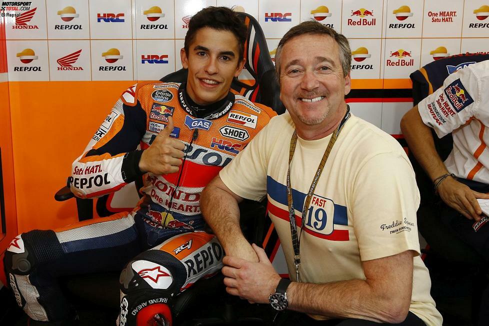 Freddie Spencer (dreimaliger Motorrad-Weltmeister, rechts im Bild): 