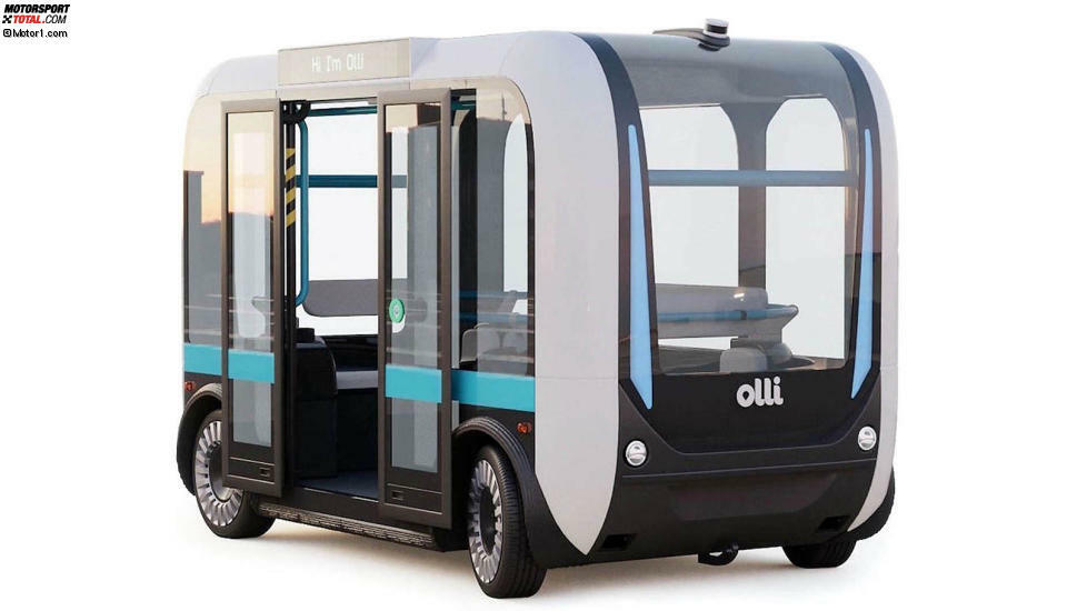 Local Motors Olli: Dieser ulkige kleine Kerl hier stammt von Local Motors aus Phoenix, Arizona. Er fährt offenbar komplett autonom und elektrisch. Außerdem nutzt er IBMs Watson-Technologie, ein Computerprogramm aus dem Bereich der künstlichen Intelligenz, das Fragen beantworten soll, die in natürlicher Sprache eingegeben werden.