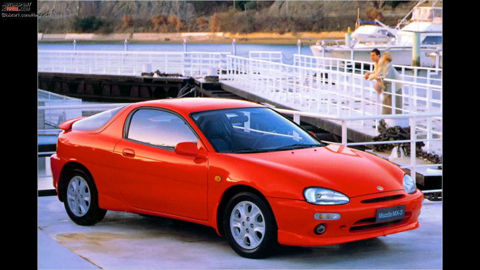 Mazda MX-3 1.8 V6 (1991): Okay, die Optik des Mazda MX-3 reißt einen nicht wirklich vom Hocker. Was ihn interessant macht, befindet sich unter der Haube: Ein Sechszylinder mit nur 1,8 Liter Hubraum und 133 PS Leistung.