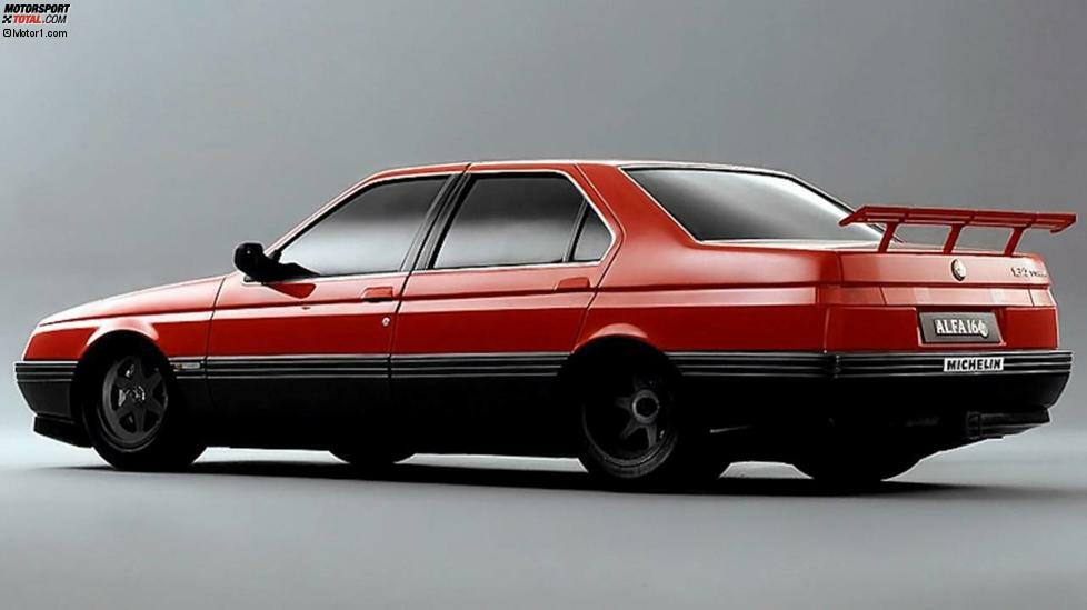 Der irrste Alfa 164 geriet zum Einzelstück: Inspiriert von der BMW-M1-Procar-Serie plante Bernie Ecclestone eine Tourenwagen-Serie mit reiner Formel-1-Technik unter einer Hülle, die Serienfahrzeugen ähnelt. Alfa baute ein so genanntes ProCar mit der Silhouette des 164 und einem für die Königsklasse konstruierten 3,5-Liter-V10.