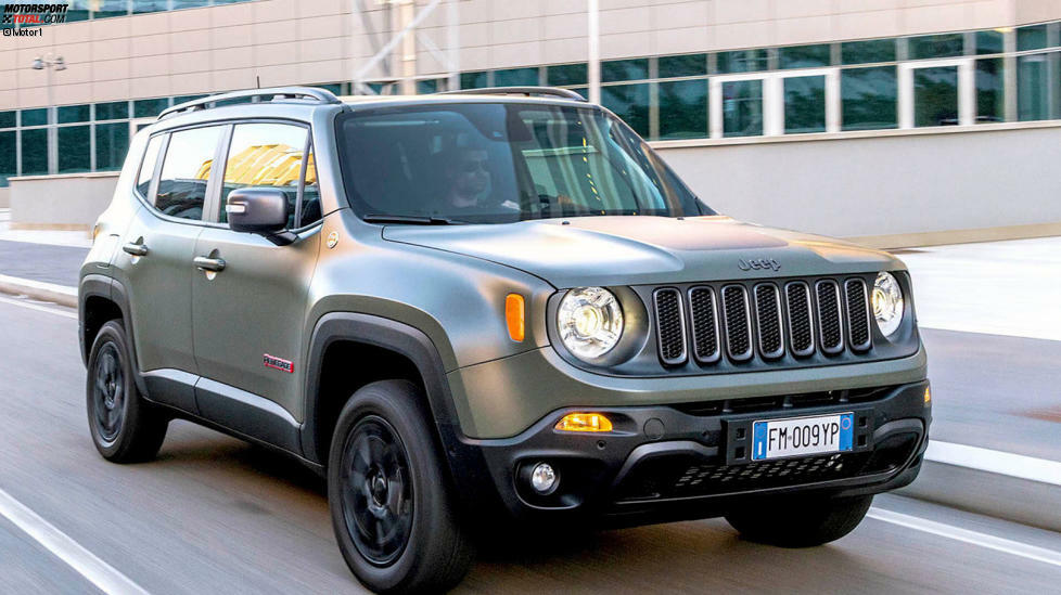 #16 Jeep Renegade 1.6 E-torQ 2WD: 
Bei dem 4,25 Meter langen Jeep Renegade handelt es sich um den Technik-Bruder des Fiat 500X. Wer es also lieber kantig mag, ist ab 20.000 Euro für die 110-PS-Basis dabei. Eine bessere Ausstattung erklärt die preisliche Differenz zum FIAT.