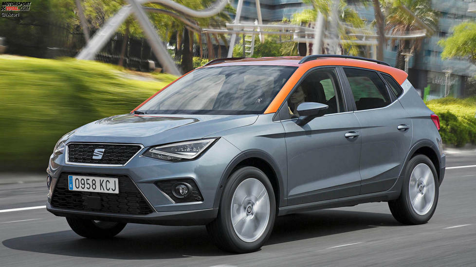 #8 Seat Arona 1.0 TSI (70 kW): 
Noch ziemlich frisch ist der 4,14 Meter lange Seat Arona. Die Spanier verzichten schon im Basismodell für 15.990 Euro auf einen Saugbenziner. Stattdessen sorgt ein Einliter-Turbo mit 95 PS für Vortrieb.