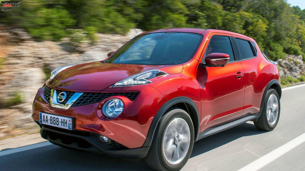 #5 Nissan Juke 1.6 (69 kW): 
Bereits seit 2010 ist der 4,13 Meter lange Nissan Juke auf dem Markt, ein Nachfolger ist in Sicht. Das bietet Raum für Rabatte: Regulär beginnen die Juke-Preise bei 15.990 Euro für die Version mit 95 PS.