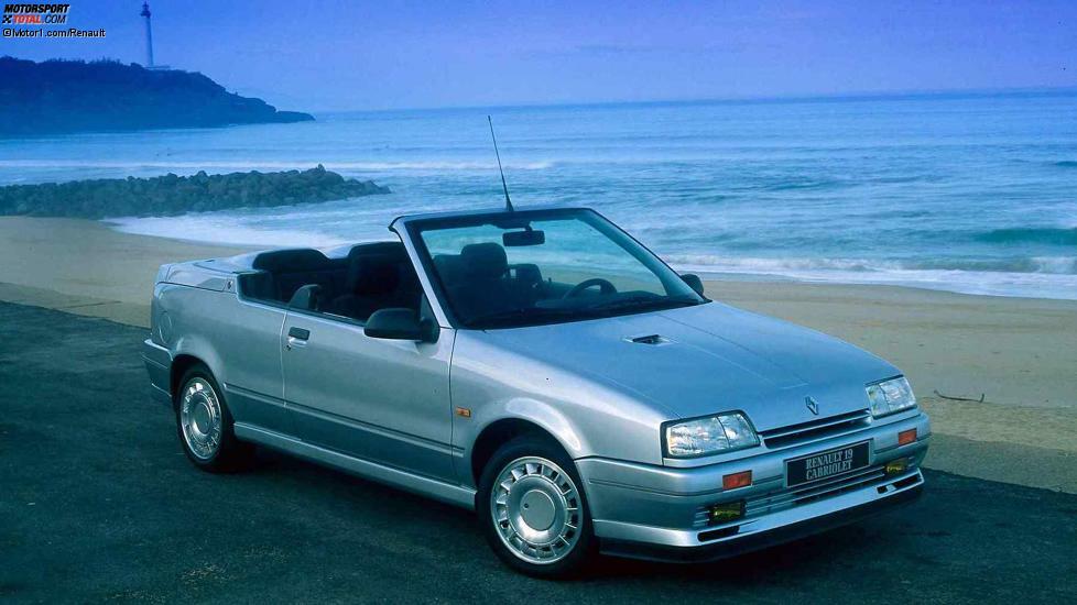 1991 kam das Renault 19 Cabriolet auf den Markt. Verantwortlich für die Entwicklung war Karmann, der Wagen wurde auch in Deutschland gebaut. Sein Pluspunkt war der fehlende Überrollbügel.
