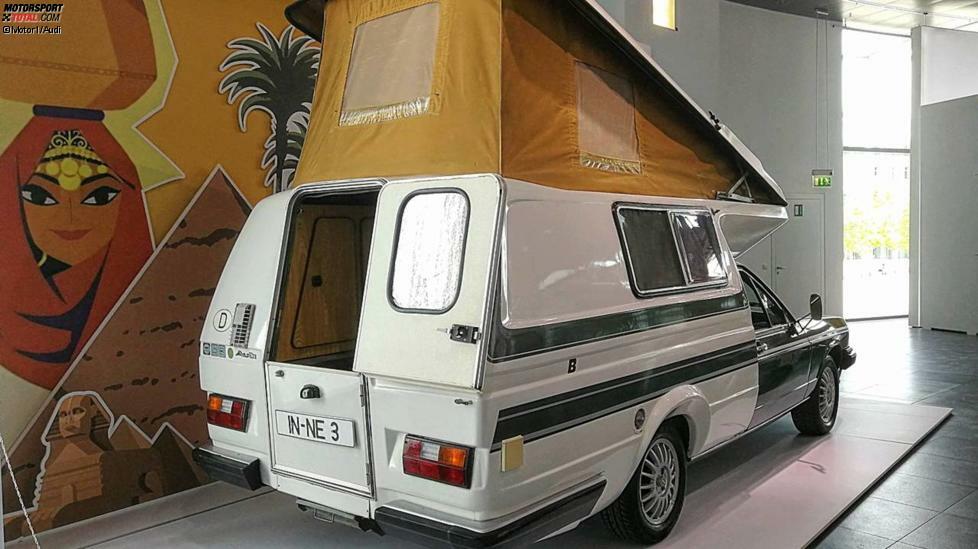 Anleihen beim VW Bus: 1983 startete Bischofberger im schwäbischen Backnang die Fertigung seines flotten Wohnmobils. Vom Basis-Audi blieb ab der B-Säule nur die Bodengruppe übrig. Das Wohnelement auf GFK-Basis nahm Anleihen beim VW Bus, wie man an den T3-Rückleuchten sieht.