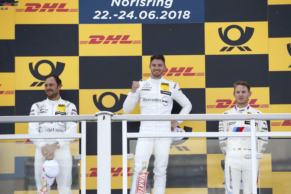 Norisring Rennen 1: Paffett (Platz 2/ Gesamtplatz 1) 97 Punkte, di Resta (4/3) 79 Punkte, Rast (16/12) 23 Punkte