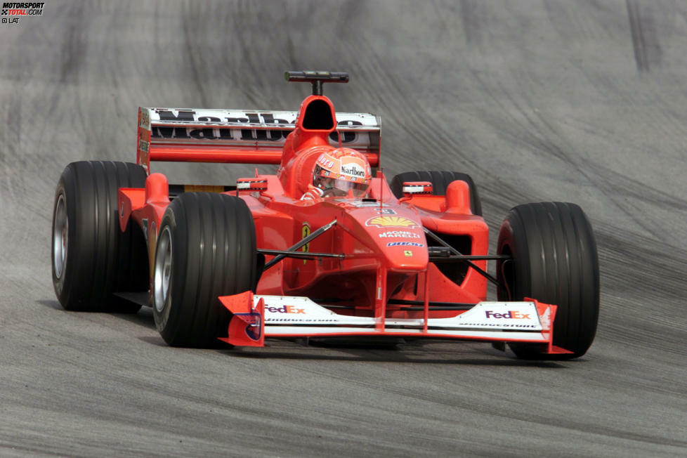 Ferrari F1-2000: Im fünften Ferrari-Jahr klappt es endlich mit dem Titel. Im F1-2000 gewinnt Schumacher mehr als die Hälfte seiner Rennen. Das schaffte er zuvor nur in seinen beiden Weltmeisterjahren bei Benetton. Für 