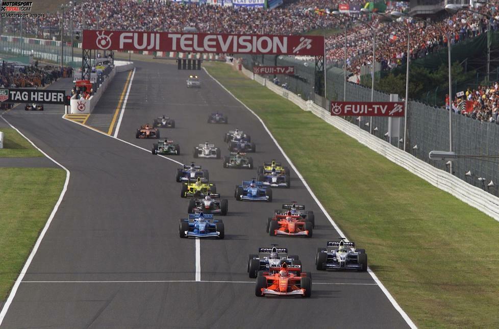 ... die Formel-1-Saison 17 Rennen umfasste, in Suzuka endete und in Imola, in Magny-Cours sowie in Indianapolis Station machte.