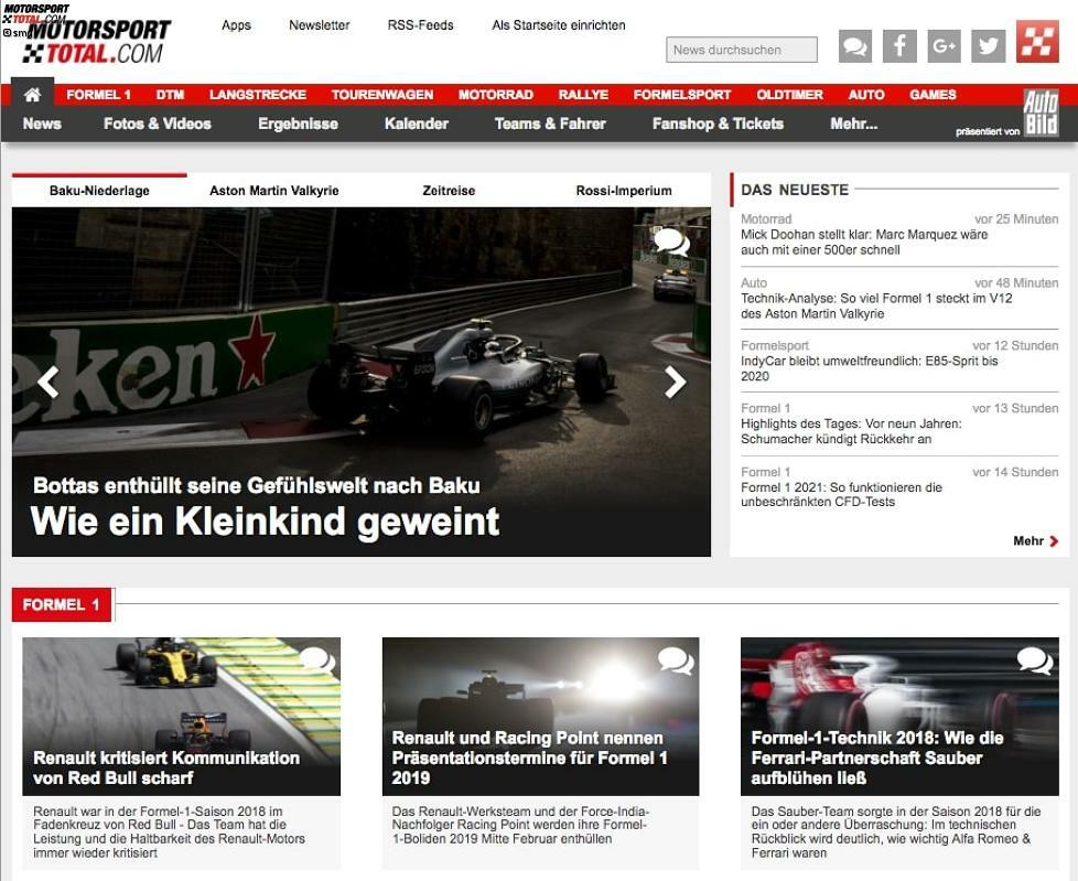 ... es weder Motorsport-Total.com (oder früher F1-Total.com), Formel1.de noch Motorsport.com gab.