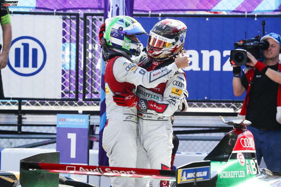 Mit einem Doppelsieg - Lucas di Grassi gewinnt vor Daniel Abt, der zusätzlich die schnellste Rennrunde fährt - verkürzt die Mannschaft den Rückstand auf fünf Punkte. Das Sonntagsrennen, das Jean-Eric Vergne gewinnt, wird zum echten Thriller.