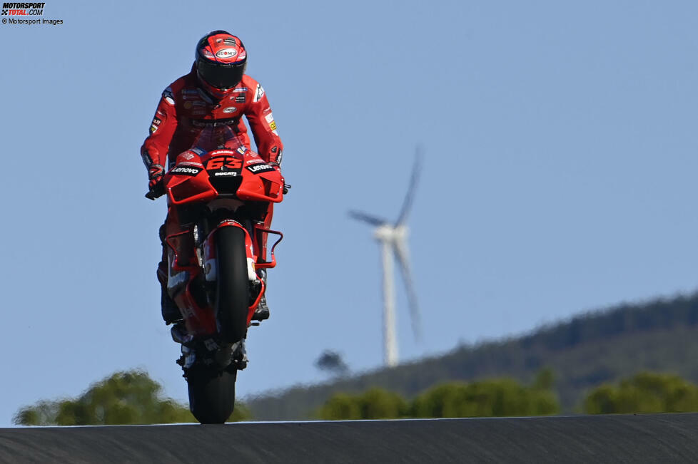 Francesco Bagnaia (seit 2021): 78 Grands Prix, 29 GP-Siege, 11 Sprint-Siege, Weltmeister 2022, 2023 (Stand: Ende 2024)