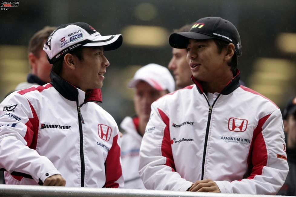 Takuma Sato: 90 Formel-1-Starts für Jordan, BAR und Super Aguri (2002-2008), 1 Formel-E-Rennen für Aguri (2014) und Sakon Yamamoto: 21 Formel-1-Starts für Super Aguri, Spyker und HRT (2006-2010), 2 Formel-E-Rennen für Aguri (2015)