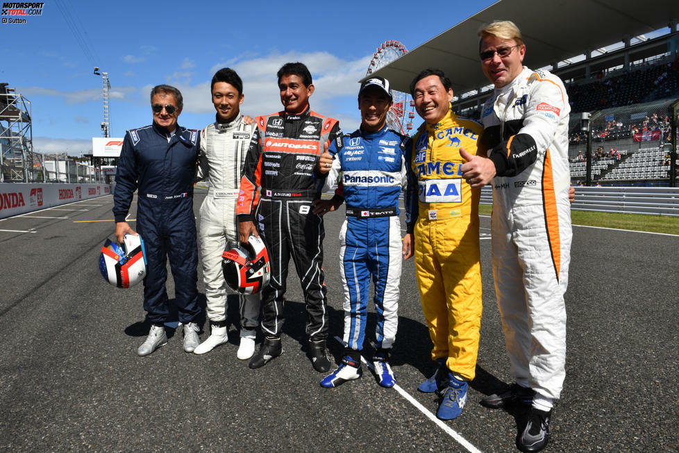 Jean Alesi, Kazuki Nakajima, Aguri Suzuki, Takuma Sato, Satoru Nakajima and Mika Häkkinen unterhielten die Fans erstklassig.