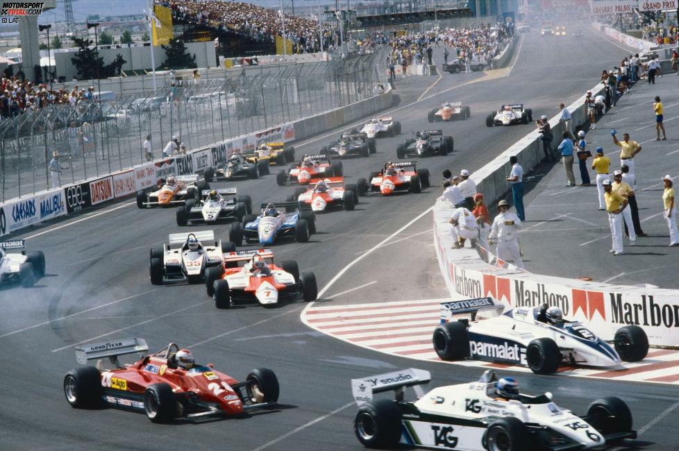 Verrückt ist die Saison 1982: Keke Rosberg gewinnt nur einen Grand Prix und wird trotzdem Weltmeister. Passend dazu wird er beim Finale in Las Vegas nur Fünfter und sammelt so die nötigen Zähler gegen John Watson. Kurios: Didier Pironi fehlt die letzten fünf Rennen verletzungsbedingt und wird dennoch Vizemeister - fünf Punkte fehlen ihm.