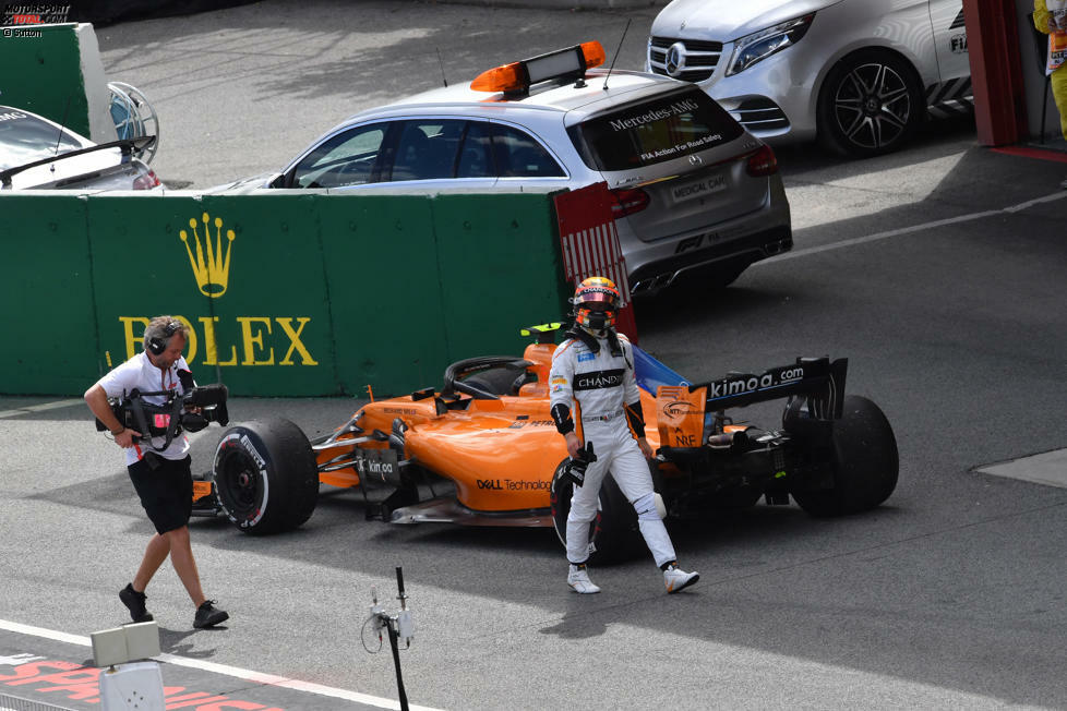 Stoffel Vandoorne (4): Im Qualifying fehlten ihm die üblichen zwei Zehntel auf Alonso. Das ist gegen einen solchen Ausnahmekönner nicht viel - aber zu viel, um wirklich aufzufallen. Die Performance im Rennen war solider Durchschnitt. Bis auf die Strafe wegen des falschen Umfahrens eines Pollers in Kurve 1.