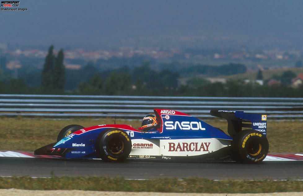 Den Jordan 193 fahren in der Formel-1-Saison 1993 sechs verschieden Fahrer, hier Thierry Boutsen.